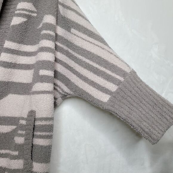 Barefoot Dreams Cozychic Geometric 3/4 Sleeve Oversized Open Cardigan Size Small - Picture 5 of 12